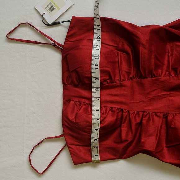 NWT Calvin Klein red strappy mini dress with ruching women's US 4 - Picture 8 of 12